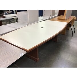 48x96x29 1/2” Beige wood frame conference table 5/1/24