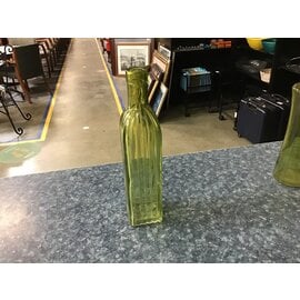 2x10” Square Textured Bottle Green Glass Vase 10/17/23