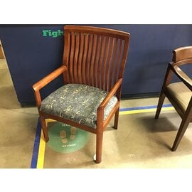 Green/blue pattern wood frame side chair 10/24/23