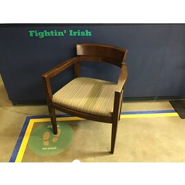 Brown/blue pattern wood frame side chair 10/24/23