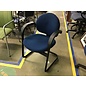 Dk blue padded metal sled base side chair 11/3/23