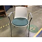 white plastic chair on metal stand (11/7/23)