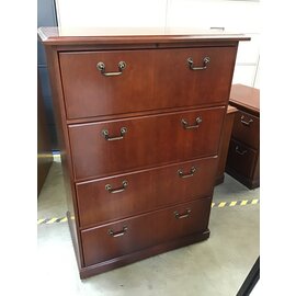 23 1/2x39x55 1/2” Cherry Wood 4 Drawer Lateral File Cabinet (Alternate Use as Dresser) 11/9/23