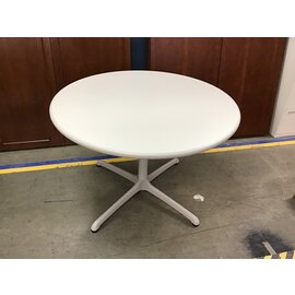 42” Round Light Beige Table Metal Pedestal 1/3/24