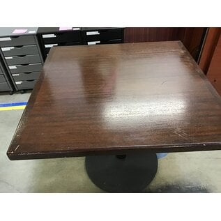 36x36x30” Dark brown wood table / black metal base (1/16/24)