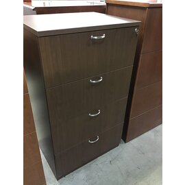 24x30x52 1/2” Dark wood laminate 4 drawer lateral file cabinet 1/30/24