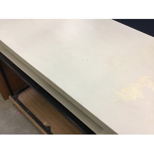 24x48x38” light beige top two shelf work table on castors 2/6/24