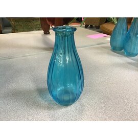 6” Blue Vertical Texture Vase 2/8/24