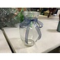 8x5” Glass vase with blue ribbon 2/13/24