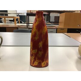 6x16” Red and gold ceramic narrow mouth vase 2/13/24