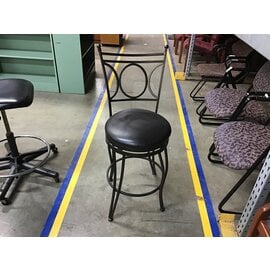 Black metal frame padded seat counter height chair 2/15/24