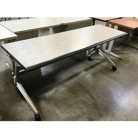 24x72x28 1/2” Light grey folding seminar table on castors 2/29/24