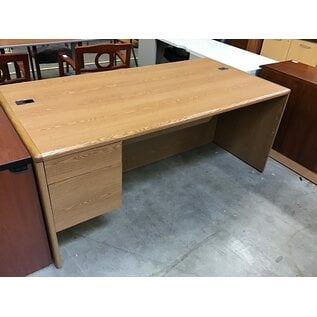 36x72x30” Light oak color left pedestal desk 3/6/24