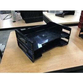 Black plastic 2 tier paper tray 3/8/24