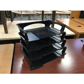 Black plastic 4 tier paper tray 3/8/24