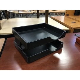 Black wood 2 tier paper tray 3/8/24
