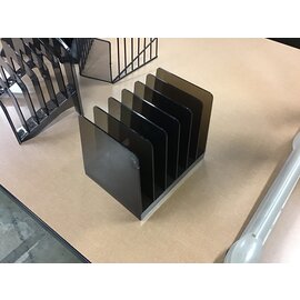 Black plastic 6 slot file organizer 3/8/24