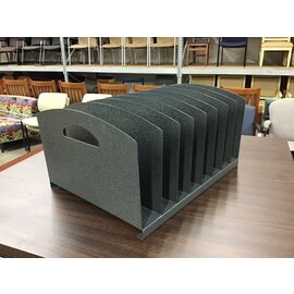 Gray metal 8 slot file holder 3/8/24