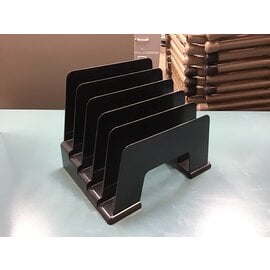 Black plastic 5 slot file holder 3/8/24