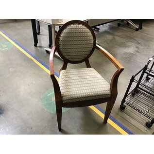 Grey/beige pattern wood frame side chair 3/12/24
