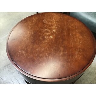 24x22” Round cherry color end table - some scuffs 3/12/24