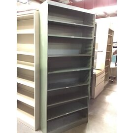 12x36x84” Green metal bookcase with 7 adjustable shelves 3/18/24