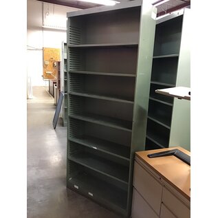 12x36x84” Green metal bookcase with 6 adjustable shelves 3/18/24