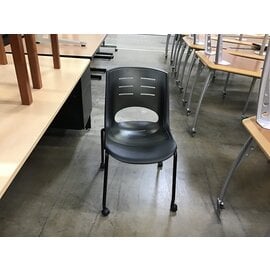 Black plastic chair on castors 3/19/24