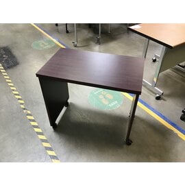 18x30x26” Dark wood laminate work table on castors 3/19/24