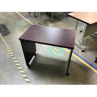 18x30x26” Dark wood laminate work table on castors 3/19/24