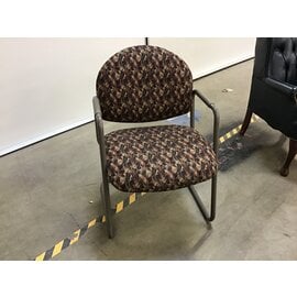 Brown patterned metal frame side chair 3/20/24