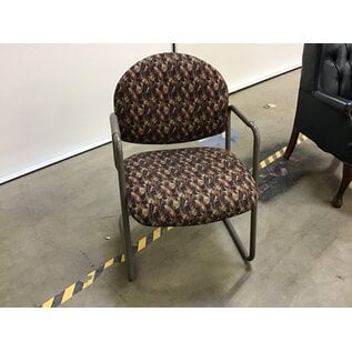 Brown patterned metal frame side chair 3/20/24