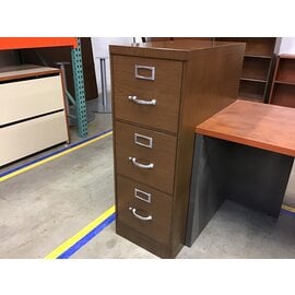 28 1/2x15x41” Wood pattern 3 drawer vertical metal file cabinet 4/4/24