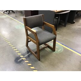 Grey padded wood frame rocking side chair 4/5/24