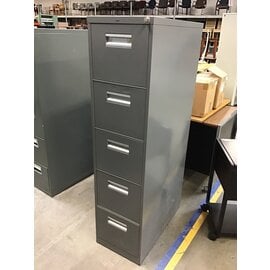 28 1/2x15x60” Grey metal Hon 5 drawer vertical file cabinet 4/5/24