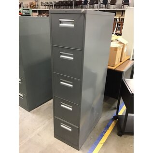 28 1/2x15x60” Grey metal Hon 5 drawer vertical file cabinet 4/5/24