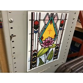 8 1/2x11” Stain glass print in magnetic plastic cover 4/5/24