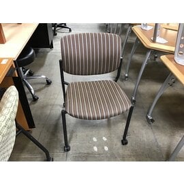 Brown stripped pattern chair on castors 4/9/24