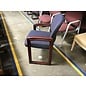 Blue pattern Cherry color wood sled frame side chair 4/10/24