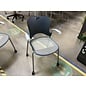 Blue stackable plastic back grey mesh seat Herman Miller chair on castors 7/10/26