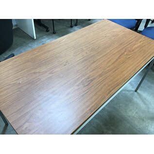30x60x29” Beige metal Steelcase table with wood laminate top - slight wear 4/25/24