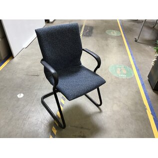 Blue pattern black metal frame side chair 4/30/24