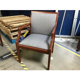 23” Blue pattern cushioned wooden chair 5/6/24