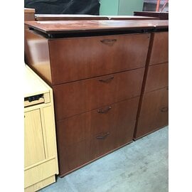 23x38x54” Dark Cherry color decorative top 4 drawer lateral file cabinet (alternate use as dresser) 6/12/24