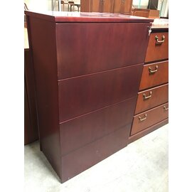 21x36x56 1/2” Cherry color wood 4 drawer lateral file cabinet (alternate use as dresser) 6/12/24