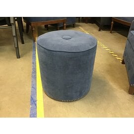 Round blue cushioned stool/ottoman 6/28/24