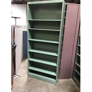 12x36x84” Green metal bookcase with adjustable shelves 12/10/25