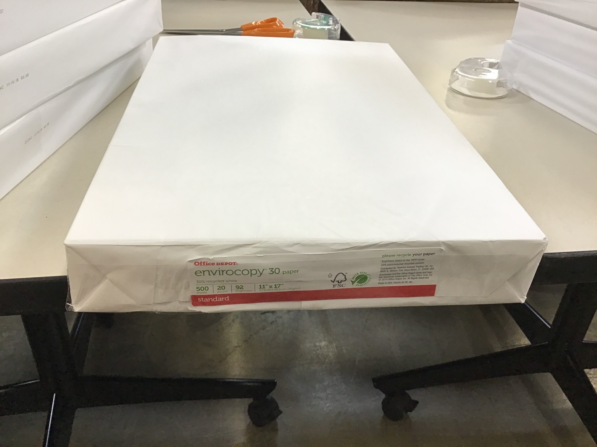 Ream of 11x17” white Office Depot paper 7/24/24 ND Surplus