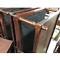 32x49x18” Burgundy padded vinyl top cherry wood bench/ottoman - some wear throughout 4/16/25