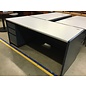 30x70x30” Blue metal Steelcase left pedestal desk with cord cutout 6/10/26